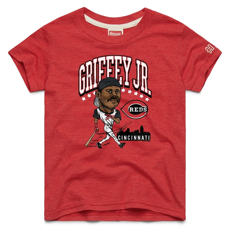 Youth Homage Ken Griffey Jr. Red Cincinnati Reds Cooperstown Collection Player Graphic Tri-Blend T-Shirt