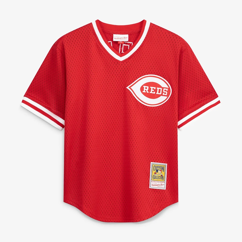 Youth Mitchell & Ness Barry Larkin Red Cincinnati Reds Cooperstown Collection Mesh Batting Practice Jersey