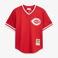 Youth Mitchell & Ness Barry Larkin Red Cincinnati Reds Cooperstown Collection Mesh Batting Practice Jersey