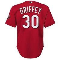 Maillot d'entraînement au bâton en maille pour jeunes Mitchell & Ness Ken Griffey Jr. Red Cincinnati Reds Cooperstown Collection