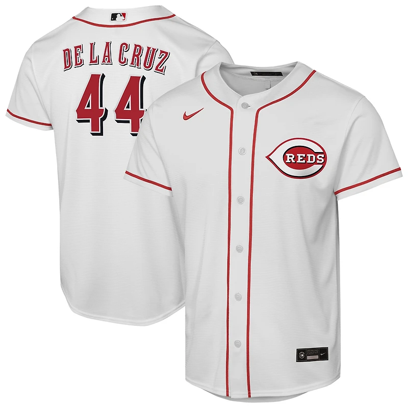 Maillot réplique domicile Nike Elly de La Cruz blanc des Reds Cincinnati pour jeunes