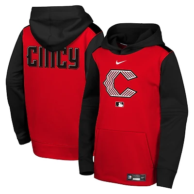 Youth Nike Red/Black Cincinnati Reds 2026 City Connect Authentic Collection Therma-FIT Hoodie