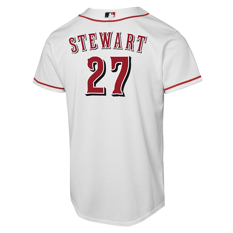 Youth Nike Sal Stewart White Cincinnati Reds Home Replica Player Jersey
