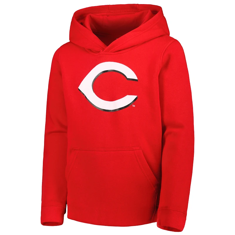 Sweat à capuche rouge pour jeunes avec logo principal de l'équipe des Reds Cincinnati