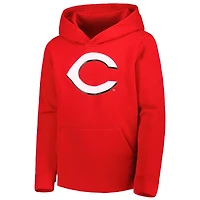 Sweat à capuche rouge pour jeunes avec logo principal de l'équipe des Reds Cincinnati