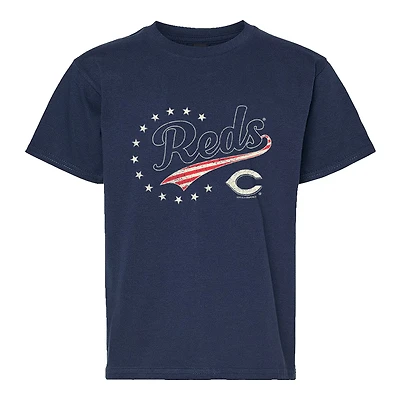 Youth Soft as a Grape Navy Cincinnati Reds Americana T-Shirt