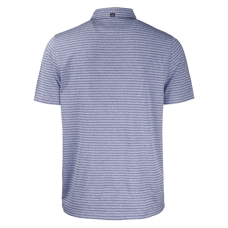 Polo recyclé extensible à rayures chinées Citadel Bulldogs Forge Eco pour homme, bleu marine chiné Cutter & Buck