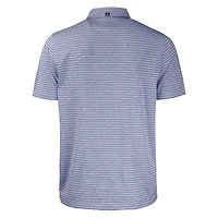 Polo recyclé extensible à rayures chinées Citadel Bulldogs Forge Eco pour homme, bleu marine chiné Cutter & Buck