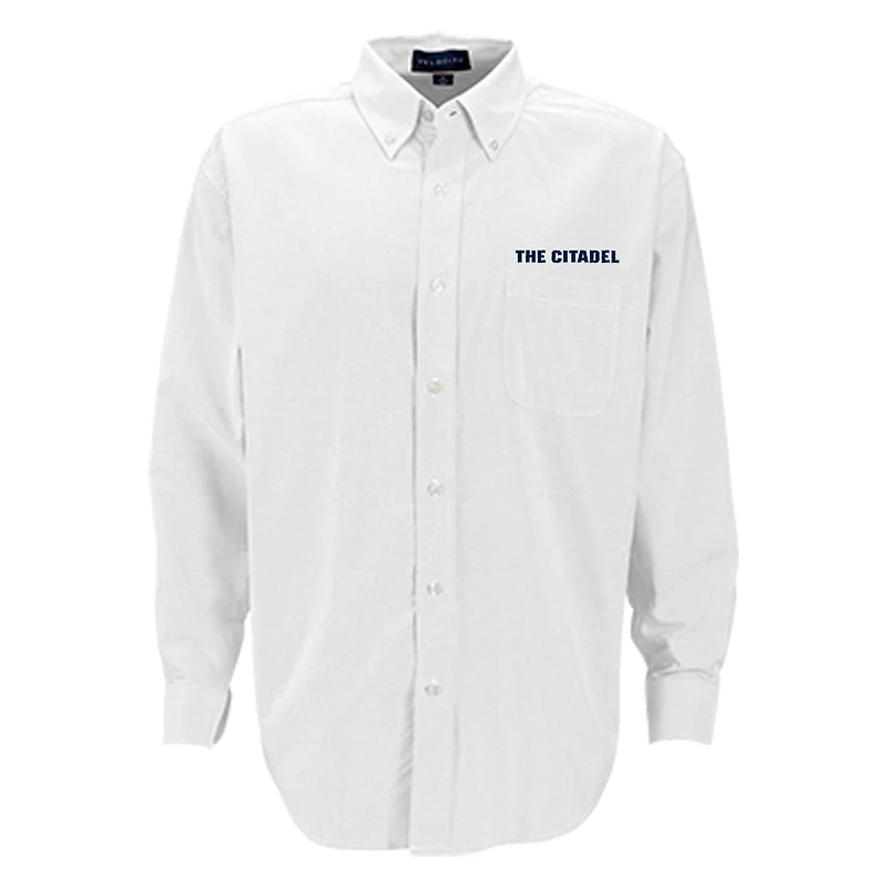 Chemise Oxford boutonnée Citadel Bulldogs blanche pour homme, grande et taille