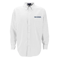 Chemise Oxford boutonnée Citadel Bulldogs blanche pour homme, grande et taille