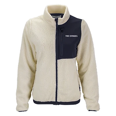Veste zippée intégrale Citadel Bulldogs Denali crème/bleu marine pour femme