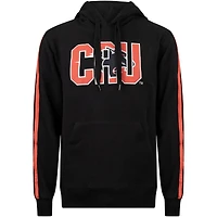 Men's FISLL Black Clark Atlanta University Panthers Oversized Stripes Pullover Hoodie