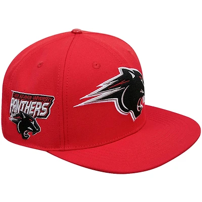 Casquette Snapback Pro Standard pour homme avec logo de la mascotte Clark Atlanta University Panthers rouge