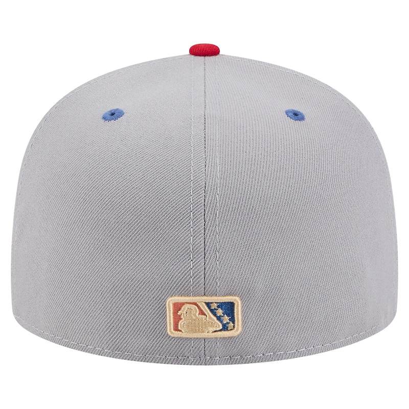 Men's New Era Gray/White Clearwater Threshers Authentic Collection 59FIFTY Fitted Hat