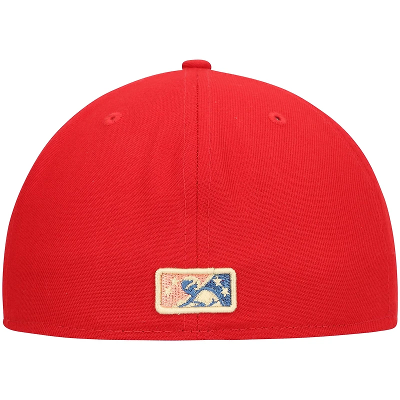 Men's New Era Red Clearwater Threshers Home Authentic Collection 59FIFTY Fitted Hat