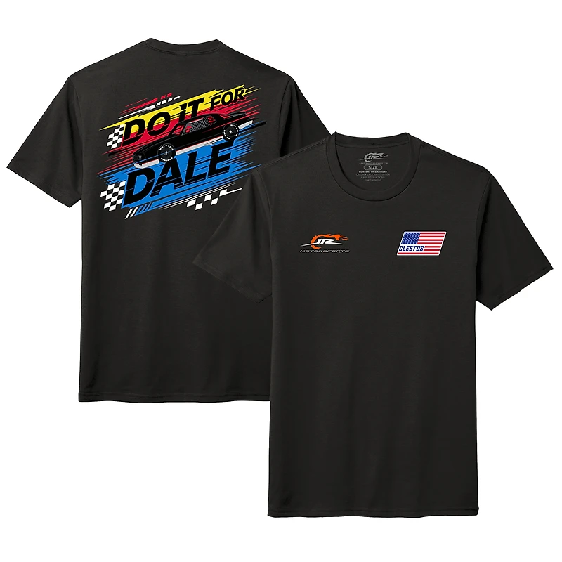 T-shirt noir à trois bandes « Do It For Dale » de l'équipe officielle JR Motorsports pour homme