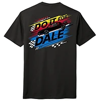 T-shirt noir à trois bandes « Do It For Dale » de l'équipe officielle JR Motorsports pour homme