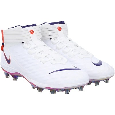 Chaussures à crampons Nike Force Pro 2 blanches/violettes de l'équipe des Clemson Tigers issues du programme football