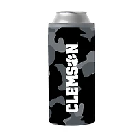 Clemson Tigers 12oz. Black Camo Slim Can Cooler