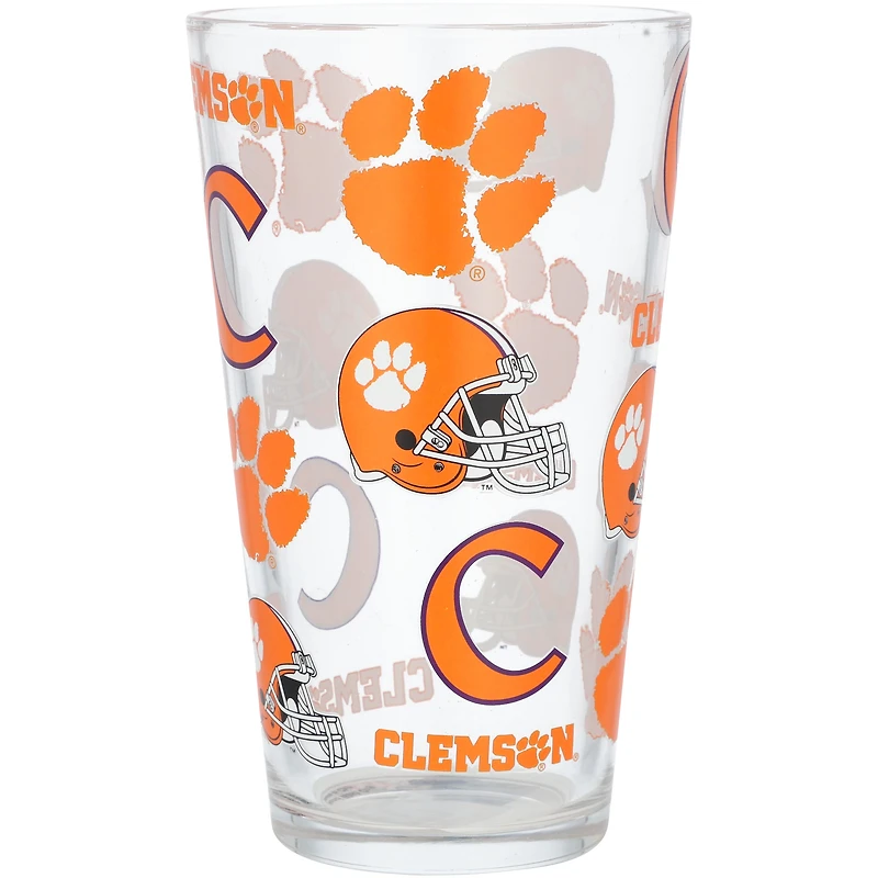 Tigres de Clemson 16 oz. Verre à pinte à imprimé intégral