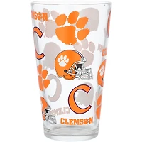 Tigres de Clemson 16 oz. Verre à pinte à imprimé intégral