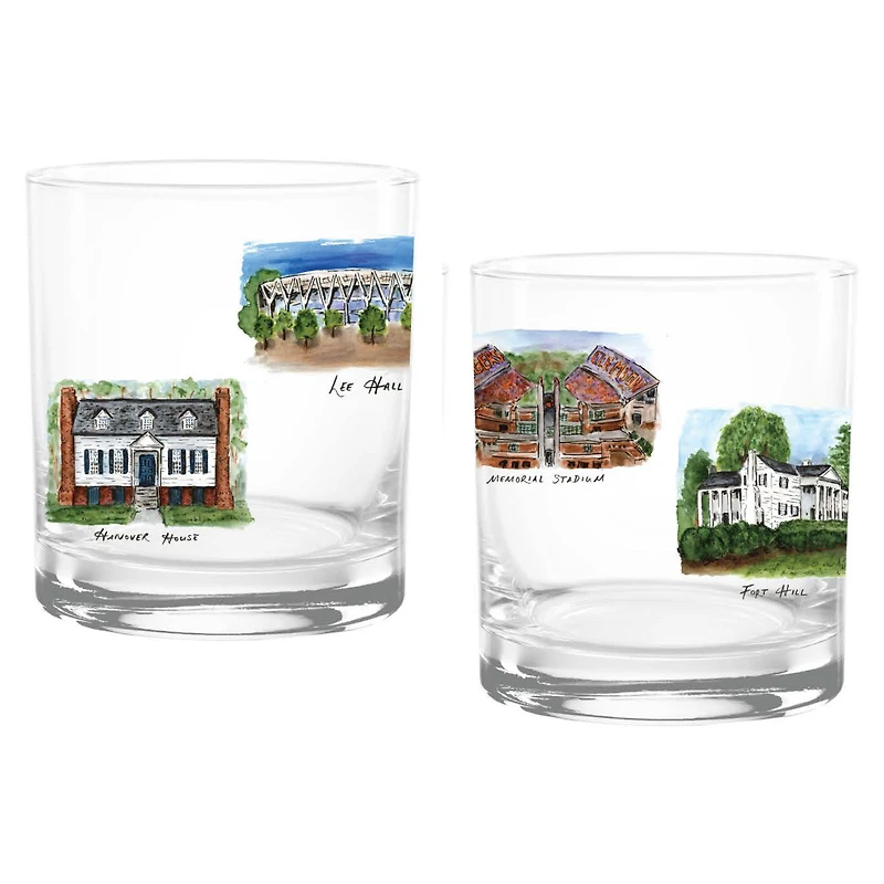 Clemson Tigers 16oz. Laura Wilcox University Hall Two-Piece Rocks Glass Set