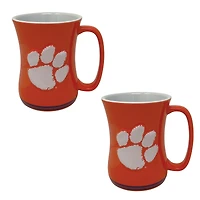 Lot de deux tasses à café sculptées Clemson Tigers de 16 oz
