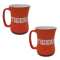 Lot de deux tasses à café sculptées Clemson Tigers de 16 oz