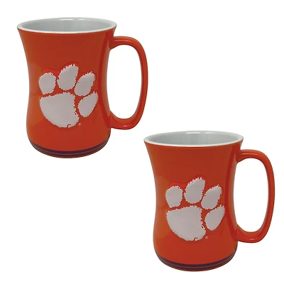 Lot de deux tasses à café sculptées Clemson Tigers de 16 oz