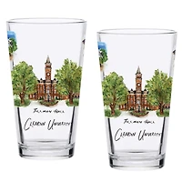 Lot de 2 pintes de 16 oz des Clemson Tigers. Ensemble de pintes de l'université Laura Wilcox