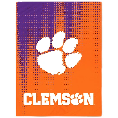 Couverture polaire en flanelle à motif goutte d'eau des Tigers de Clemson 60'' x 80''