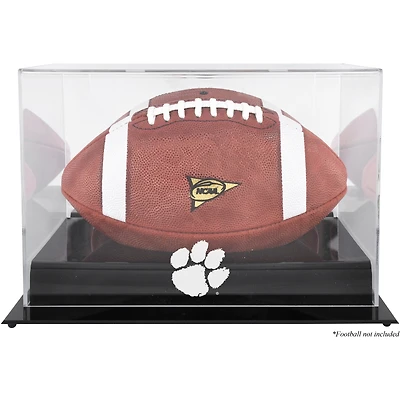 Vitrine de présentation du logo de l'équipe de football des Clemson Tigers à base noire avec dos miroir