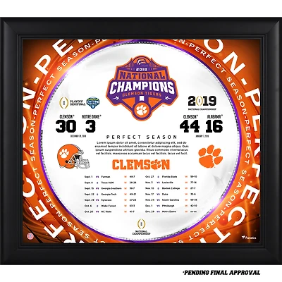 Clemson Tigers College Football Playoff 2018 Champions nationaux Encadré 15" x 17" Collage