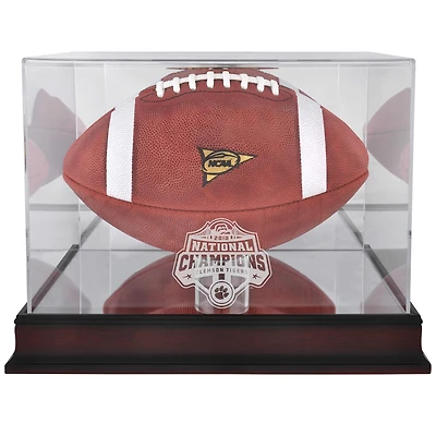 Clemson Tigers College Football Playoff 2018 Champions nationaux Logo Vitrine de football en acajou