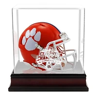 Clemson Tigers College Football Playoff 2018 Champions nationaux Logo Mini vitrine pour casque en acajou