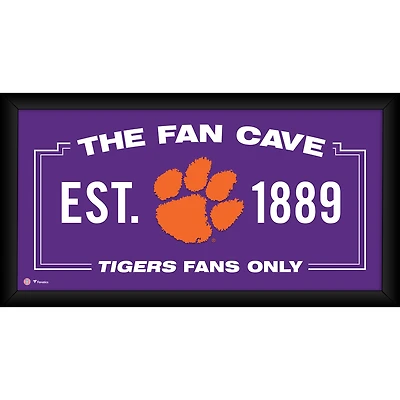 Clemson Tigers Framed 10" x 20" Fan Cave Collage