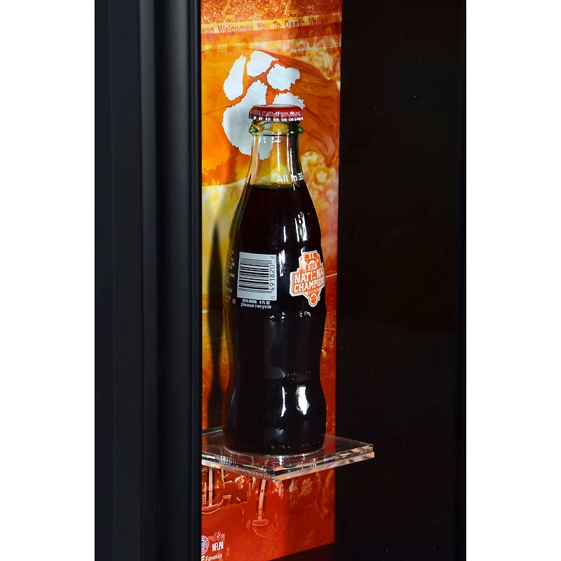 Cadre en forme de bouteille de Coca-Cola, 11 x 40 cm, représentant les Clemson Tigers, champions nationaux 2016