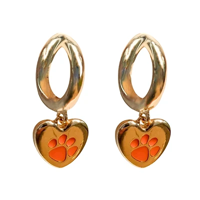 Clemson Tigers Hibiscus Hoop Earrings