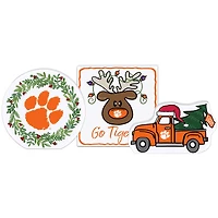 Clemson Tigers Holiday Tabletop Block Decor Set