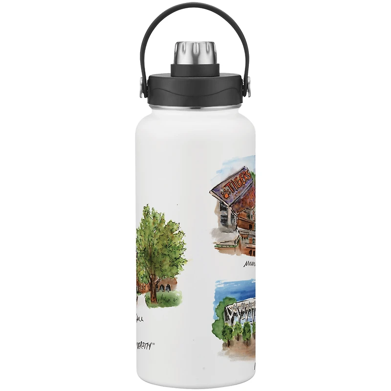 Bouteille d'eau aquarelle Laura Wilcox des Tigers de Clemson (960 ml)