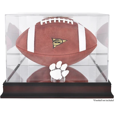 Étui de football avec logo Clemson Tigers à base en acajou et dos miroir
