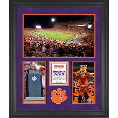 Collage encadré 20'' x 24'' du Memorial Stadium des Clemson Tigers (3 ouvertures)