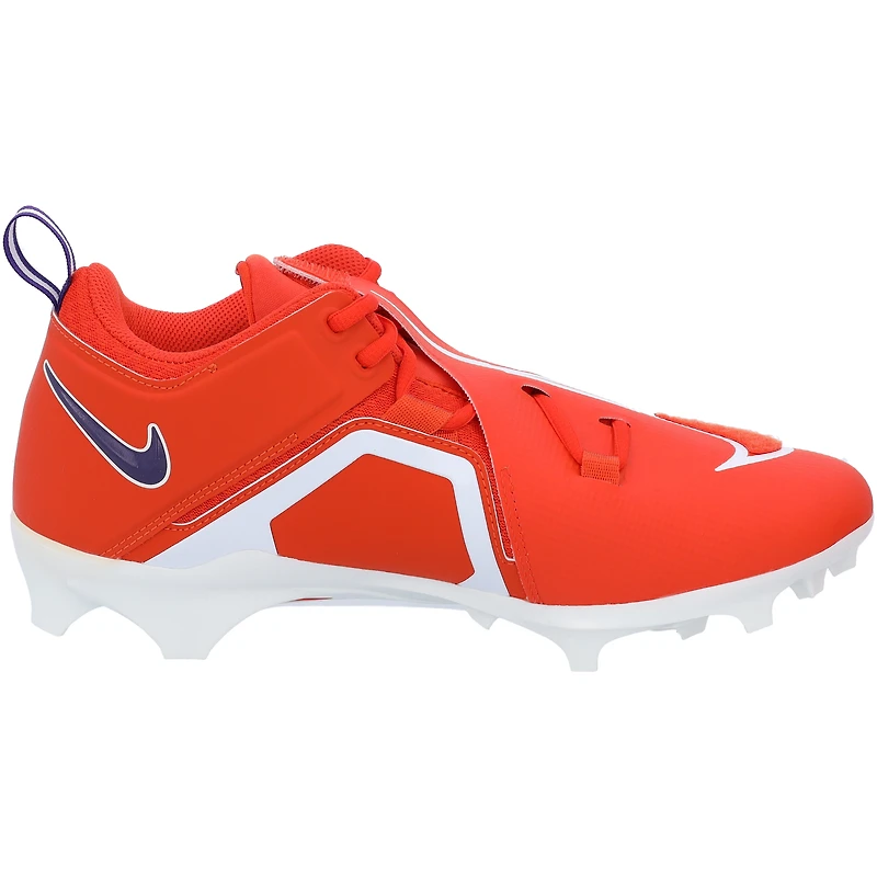 Chaussures à crampons Nike Alpha Pro 3 Low orange émises par l'équipe des Clemson Tigers le programme de football