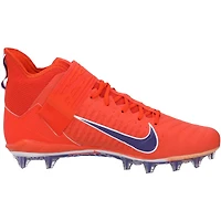 Chaussures à crampons Nike Alpha Pro 2 orange et violettes de l'équipe des Clemson Tigers issues du programme football