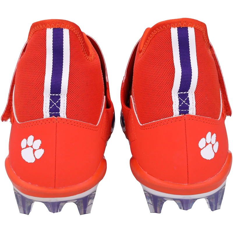 Chaussures à crampons Nike Alpha Pro 2 orange et violettes de l'équipe des Clemson Tigers issues du programme football