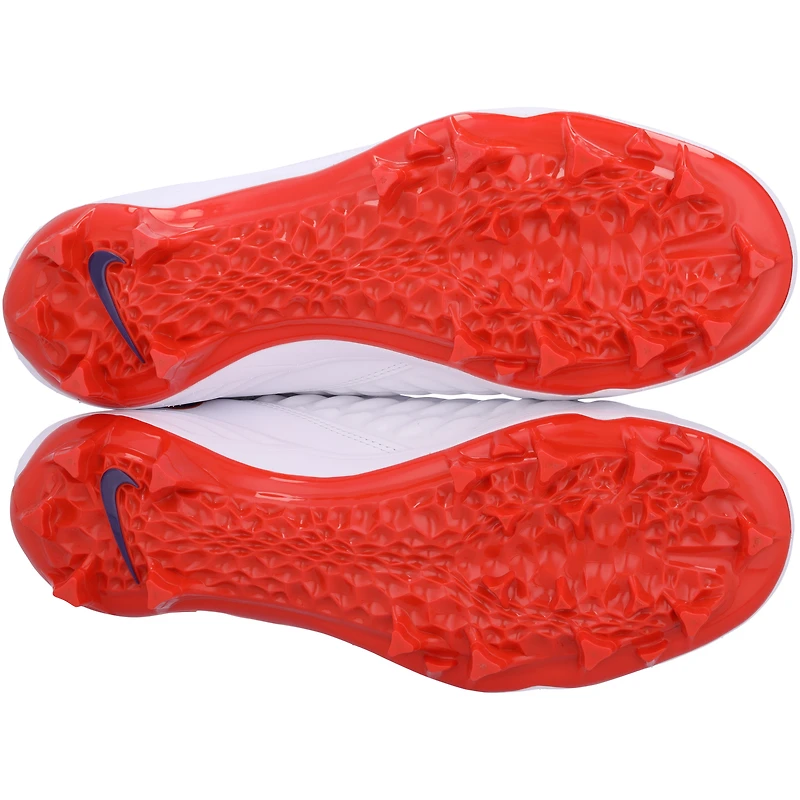 Chaussures à crampons Nike Force Pro 2 blanches/oranges de l'équipe des Clemson Tigers issues du programme football