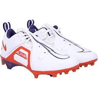 Crampons Nike Alpha Pro 3 Low blancs de l'équipe des Clemson Tigers issus du programme football