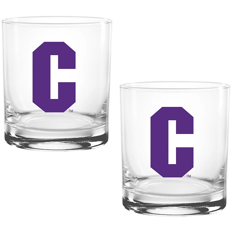 Clemson Tigers Two Pack 14oz. Vault Sketch Rocks Glass Set