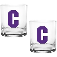 Clemson Tigers Two Pack 14oz. Vault Sketch Rocks Glass Set