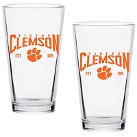 Lot de deux verres à pinte Established de 47 cl des Clemson Tigers